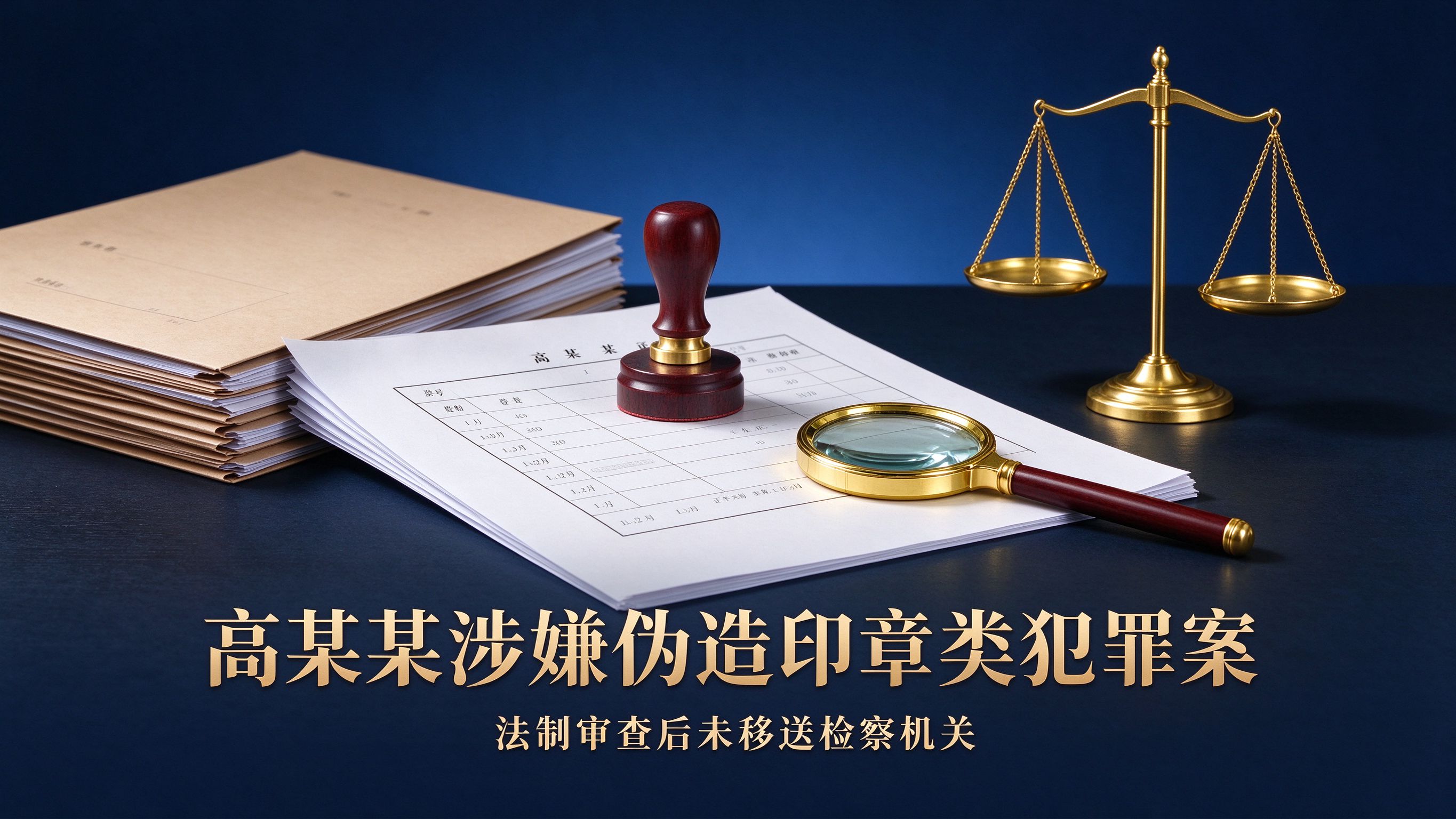 高某某涉嫌伪造印章类犯罪案:公安机关法制部门审查后未移送检察机关